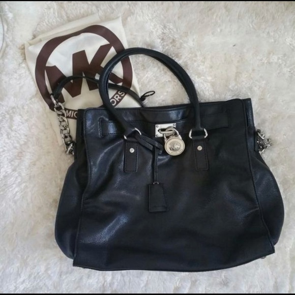Michael Kors Hamilton Black Leather Purse